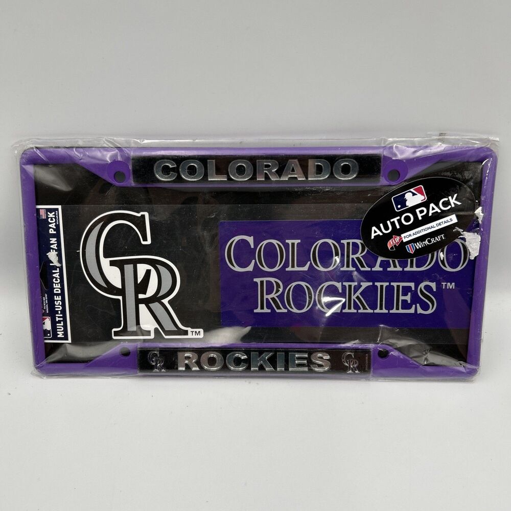 WinCraft Colorado Rockies Chrome Purple License Plate Frame - NWT
